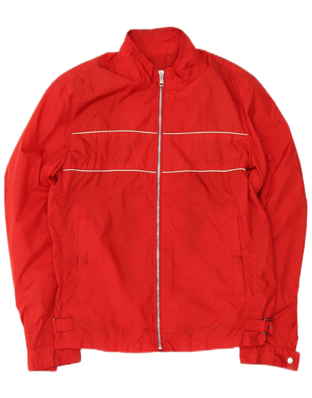Zara Herren-Trainingsanzug-Oberteil, Jacke, klein, rot, Polyester