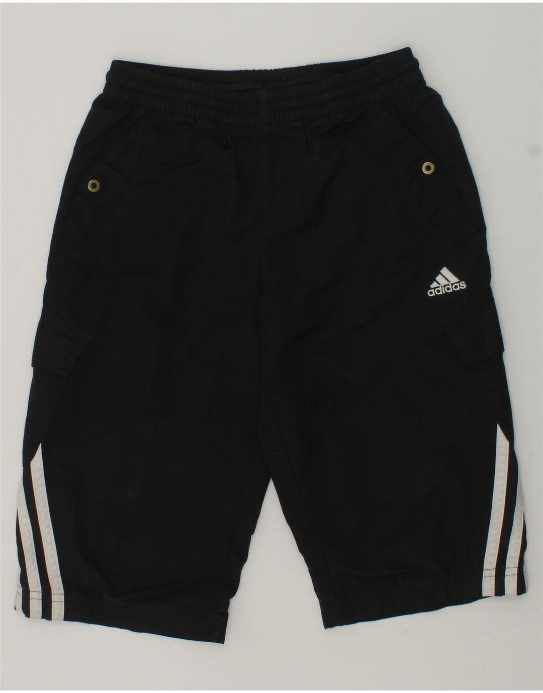 ADIDAS Boys Sport Shorts 7-8 Years Black Polyester | Vintage Adidas | Thrift | Second-Hand Adidas | Used Clothing | Messina Hembry 