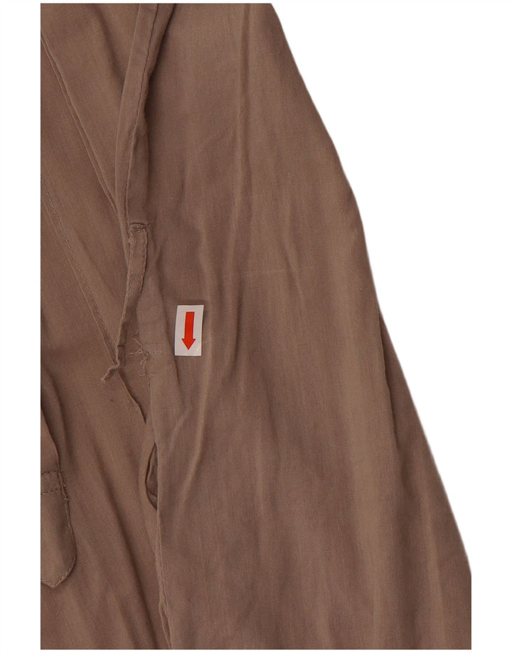 Zara Damen-Etuikleid mit 3/4-Ärmeln, UK-Größe 14, mittelbraune Baumwolle