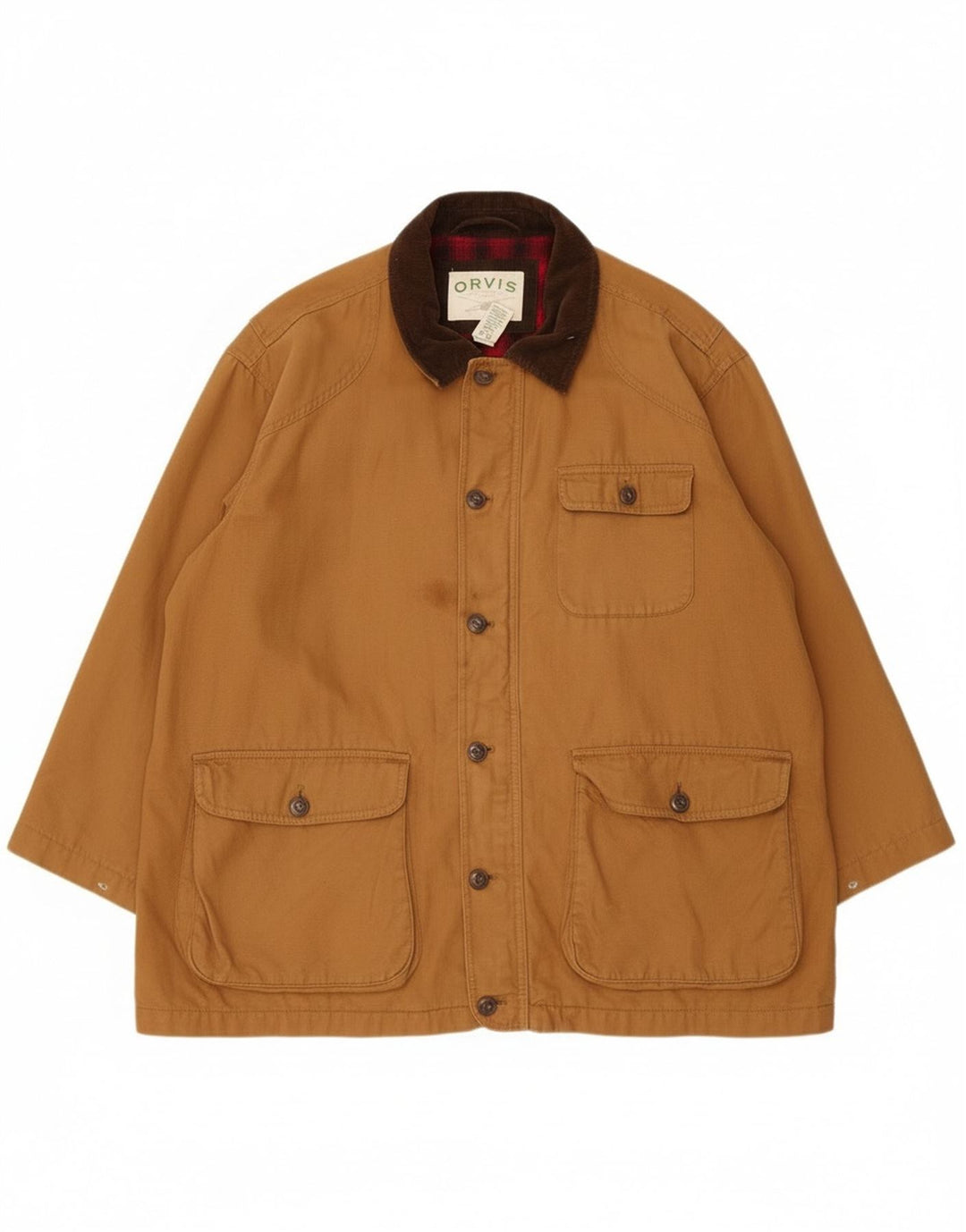 Orvis Herren-Utility-Jacke UK 44 2XL Braune Baumwolle