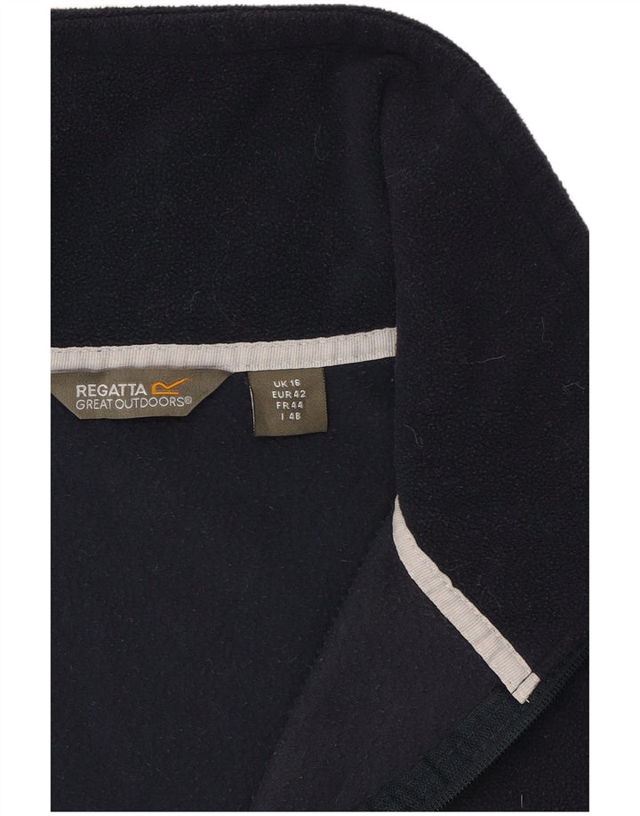 REGATTA Womens Fleece Jacket UK 16 Large  Navy Blue
