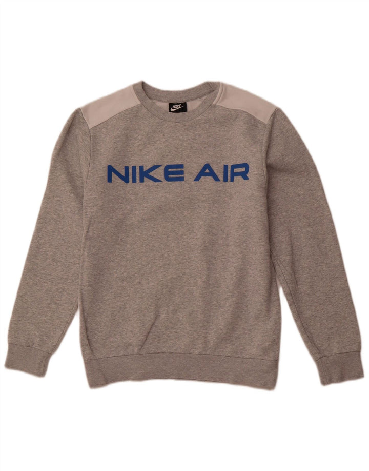 NIKE Herren-Sweatshirt mit Grafik, Größe S, Grau, Colourblock-Baumwolle