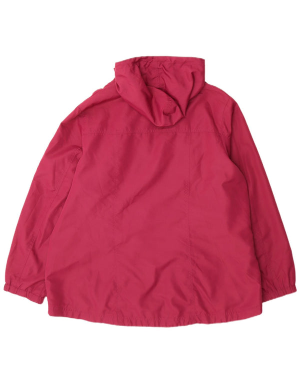 Kangaroos Damen-Regenjacke mit grafischer Kapuze, UK 22 3XL, Burgunderrot, Polyester