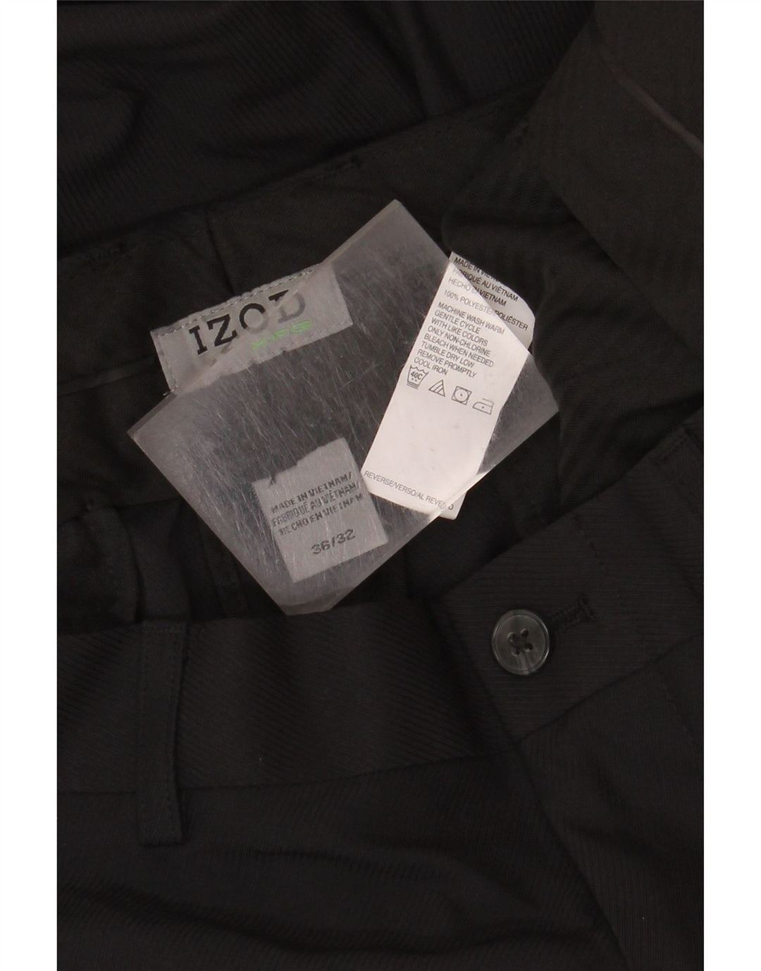 Izod Herren-Freizeithose, gerade, W36, L32, Schwarz, Polyester