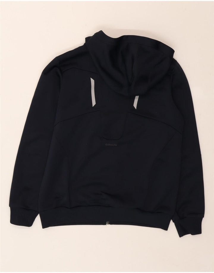 ADIDAS Boys Hooded Tracksuit Top Jacket 13-14 Years Navy Blue Polyester Vintage Adidas and Second-Hand Adidas from Messina Hembry 