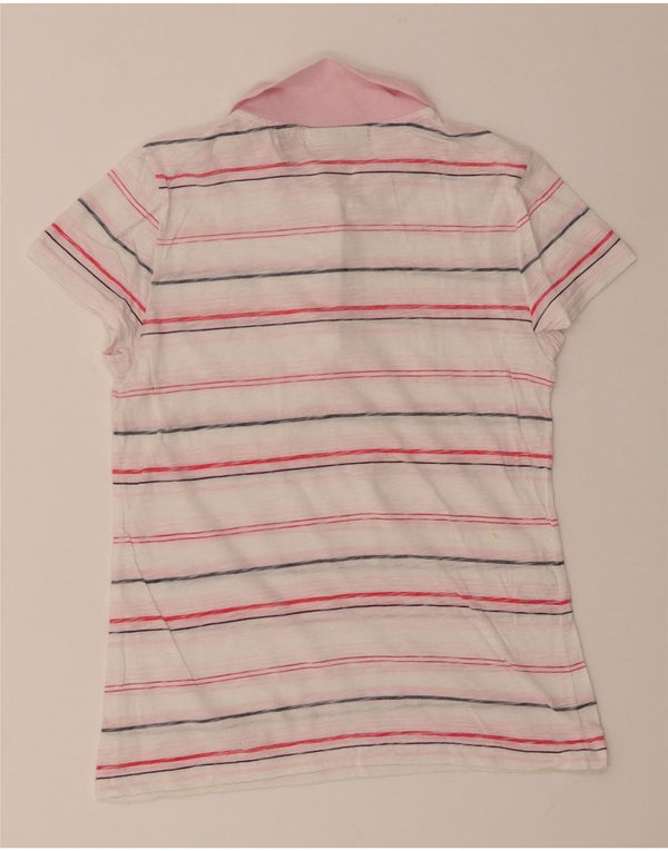 Lacoste Mädchen-Poloshirt, 11–12 Jahre, weiß gestreift, Baumwolle
