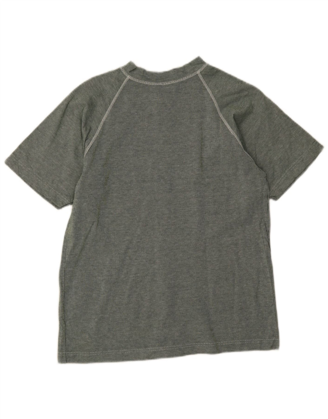 Benetton Herren-Jersey-Oberteil, klein, grün, Nadelstreifen