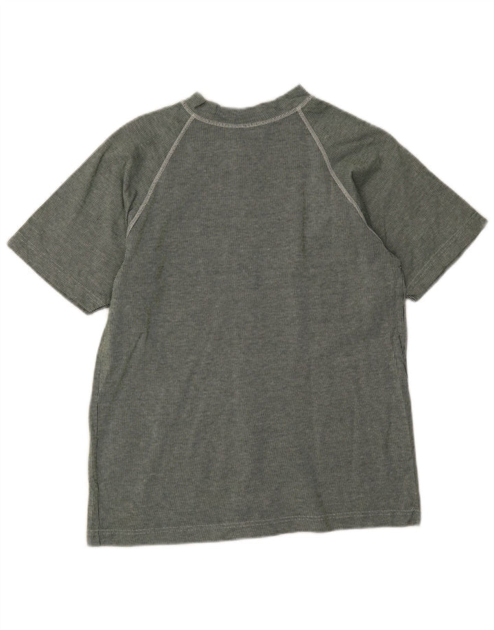 Benetton Herren-Jersey-Oberteil, klein, grün, Nadelstreifen