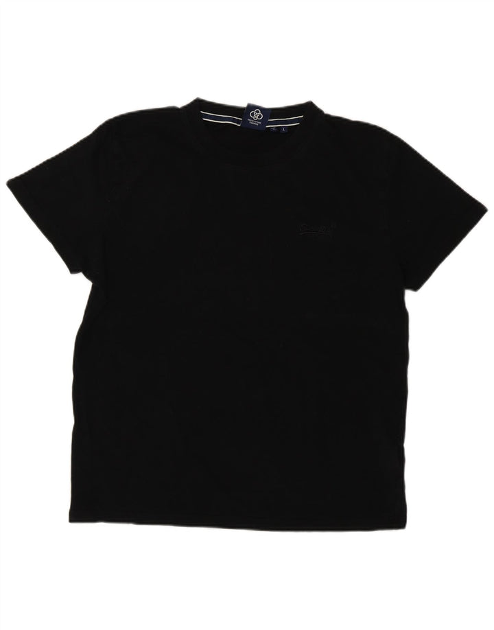 Superdry Herren T-Shirt Top Large Schwarz Baumwolle