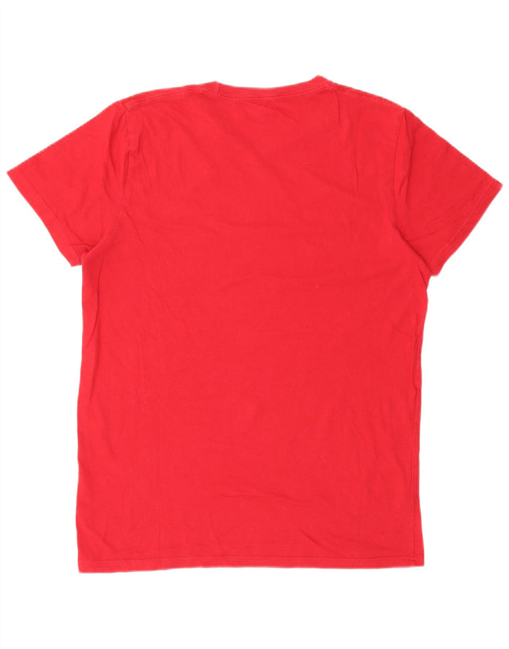 Hollister Herren-T-Shirt-Oberteil aus mittelroter Baumwolle