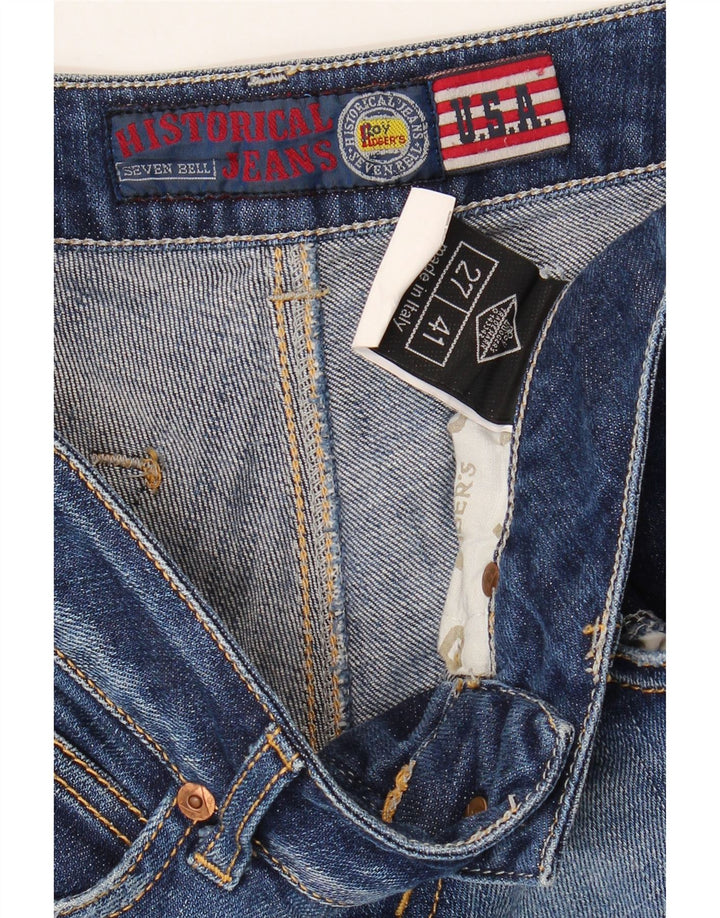 ROY ROGERS Damen Distressed Slim Jeans W27 L33 Blaue Baumwolle
