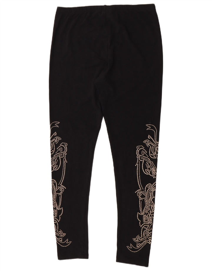 French Connection Damen-Leggings, Größe 44, Größe L, Schwarz, Blumenmuster