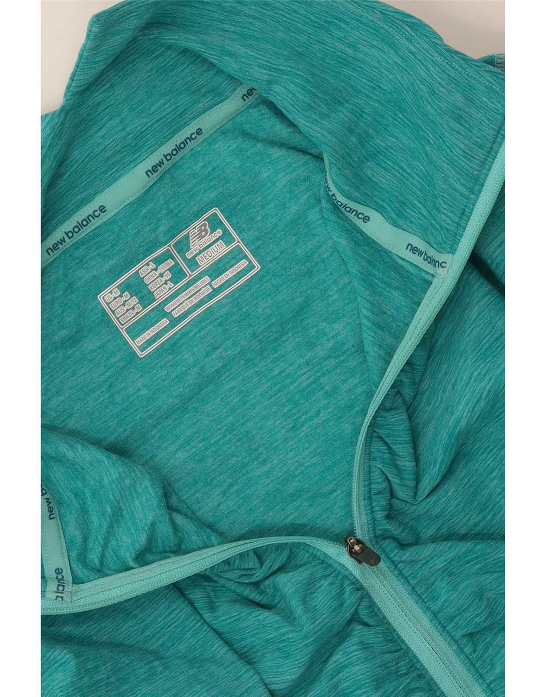 New Balance Damen-Pullover-Trainingsanzugoberteil mit Reißverschluss, UK 12, Mittelgrün