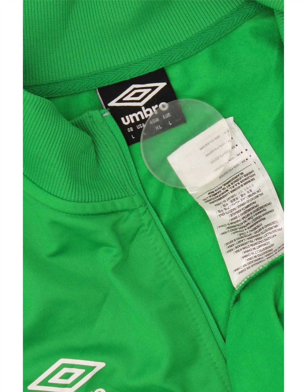 Umbro Herren-Sweatshirt mit grafischem Reißverschluss, Größe L, grün, Polyester