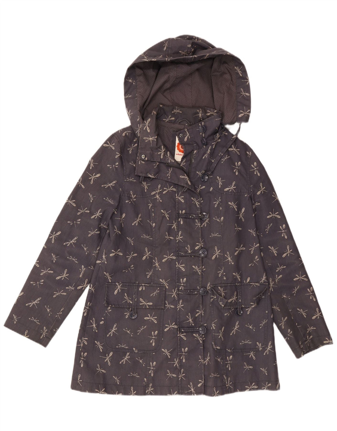 WHITE STUFF Damen-Windbreaker-Jacke, Größe 44, Marineblau, Tiermuster