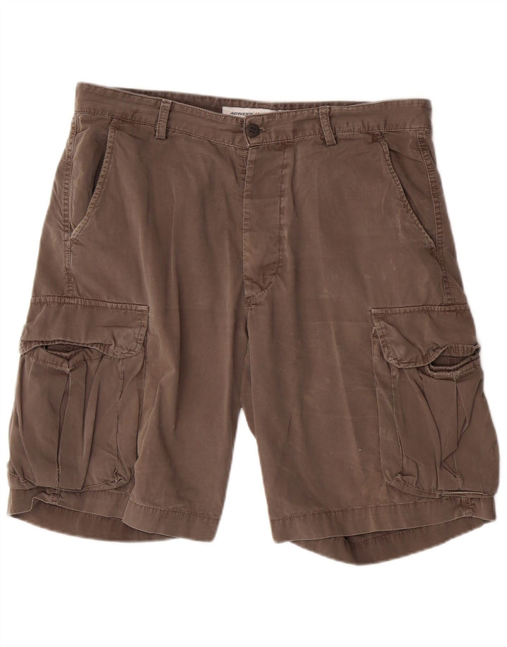40Weft Herren-Cargoshorts W36 Große graue Baumwolle