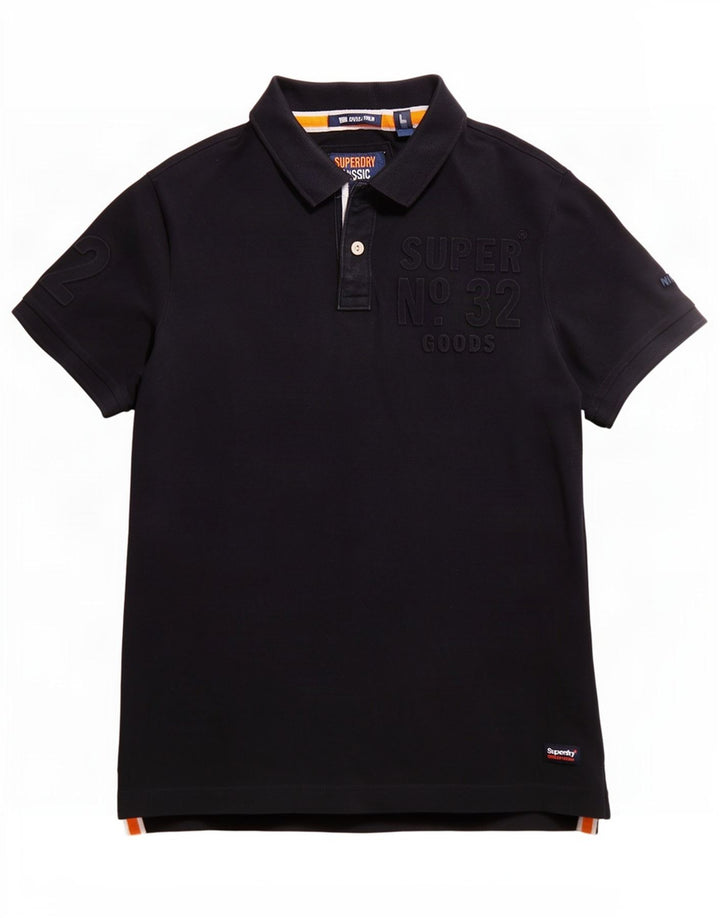 Superdry Herren-Poloshirt mit Grafik, Größe L, Marineblau