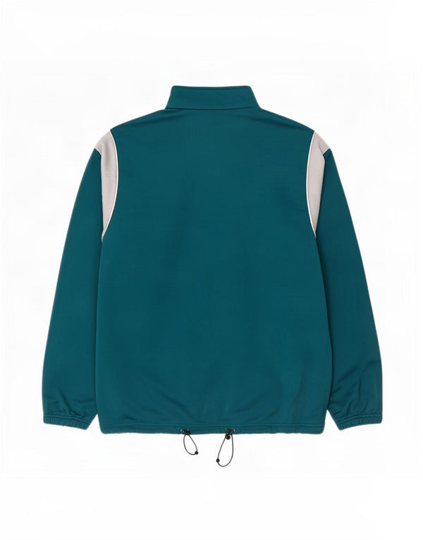Fila Herren-Trainingsanzug-Oberteil, Jacke, 2XL, türkisfarbenes Colourblock-Polyester