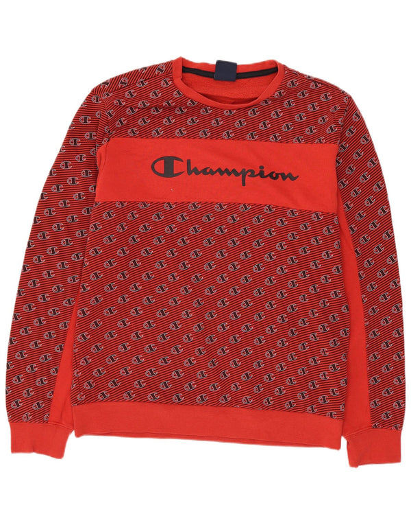 Champion Jungen-Sweatshirt mit Grafik, 15–16 Jahre, 2XL, rote Baumwolle