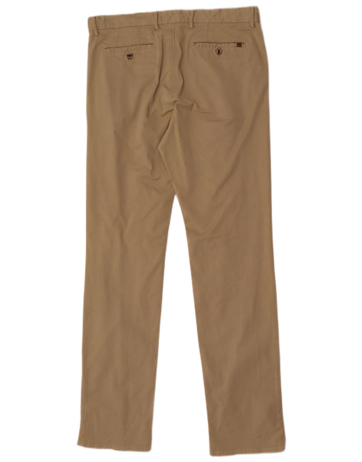 Massimo Dutti Herren-Chinohose mit normaler Passform, EU 42, Größe L, W32, L33, Beige