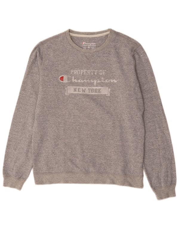 Champion Sweatshirt-Pullover mit Grafik für Jungen, 13–14 Jahre, XL, grau gefleckte Baumwolle