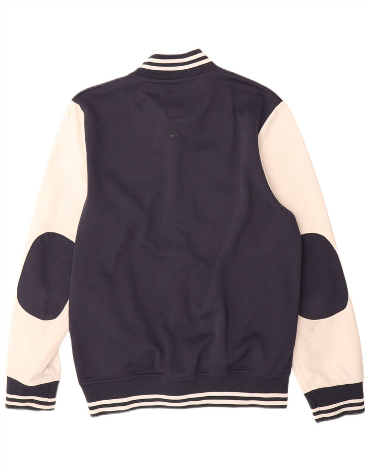 Jack & Jones Herren Graphic Varsity Jacke UK 40 Large Marineblau Farbblock