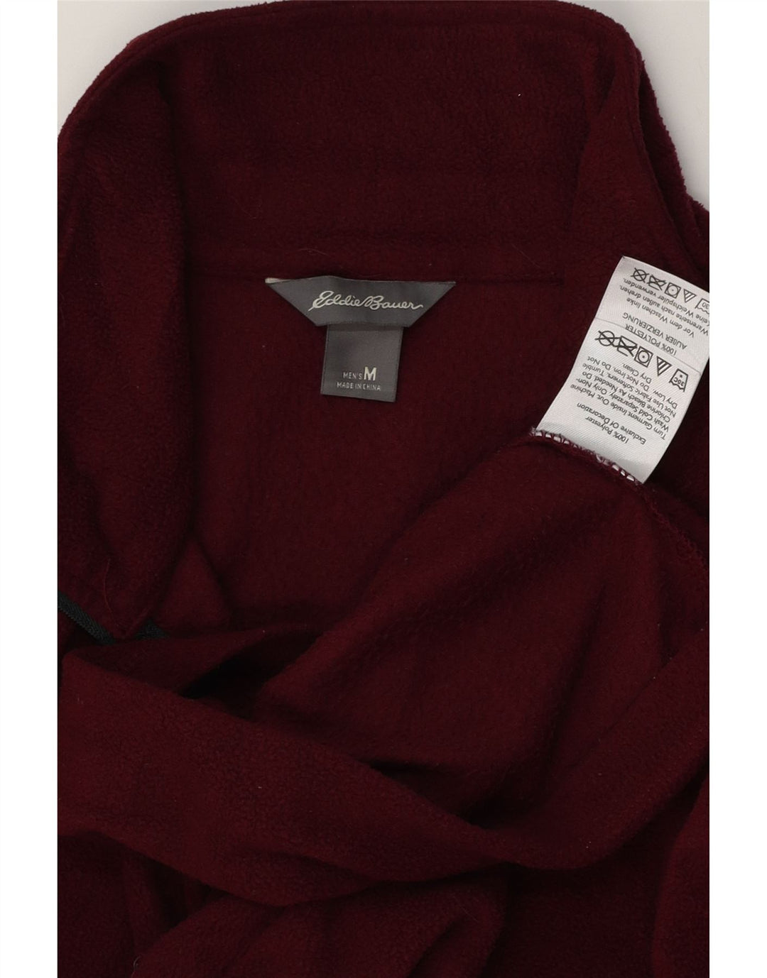 Eddie Bauer Herren-Fleecepullover mit Reißverschluss am Hals, mittleres kastanienbraunes Polyester