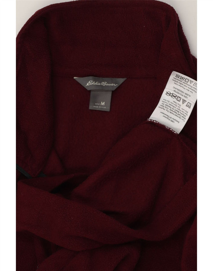 Eddie Bauer Herren-Fleecepullover mit Reißverschluss am Hals, mittleres kastanienbraunes Polyester