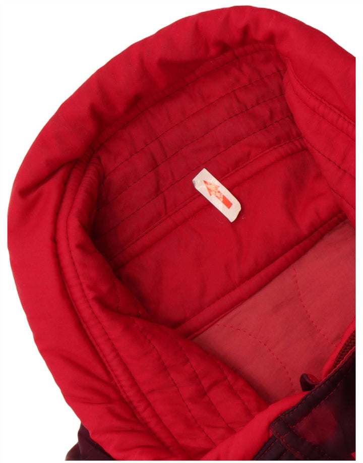 Übergroße Damen-Skijacke von Belfe & Belfe, UK 16, großes rosafarbenes Nylon mit Blumenmuster
