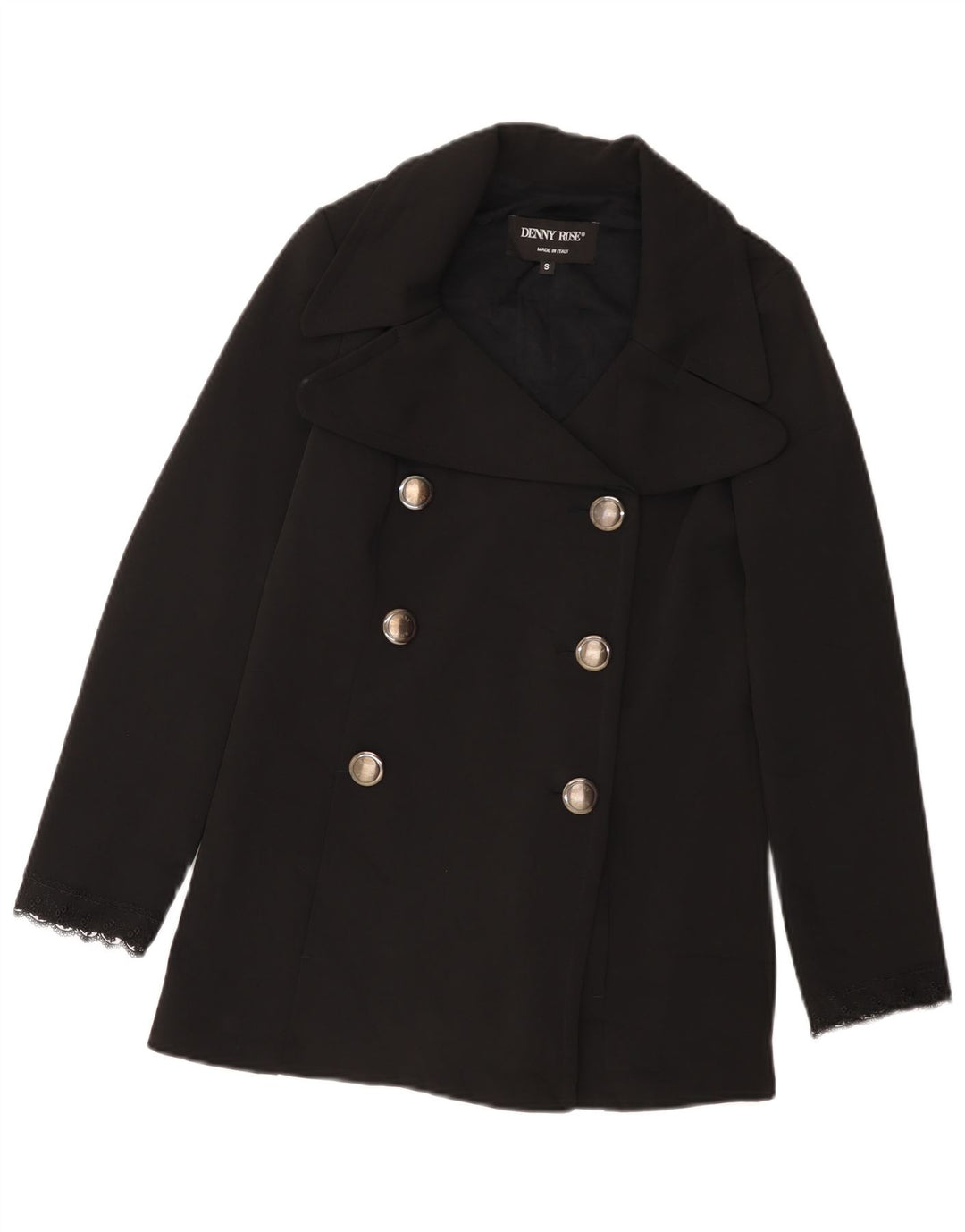 Denny Rose Damen Pea Coat UK 10 Small Schwarz Polyester