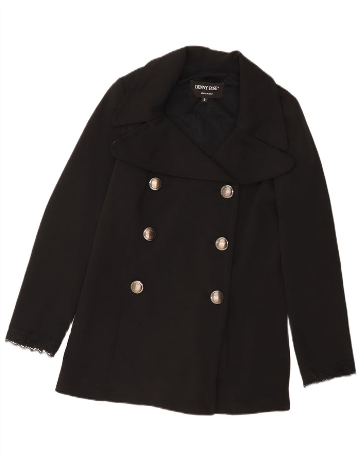 Denny Rose Damen Pea Coat UK 10 Small Schwarz Polyester