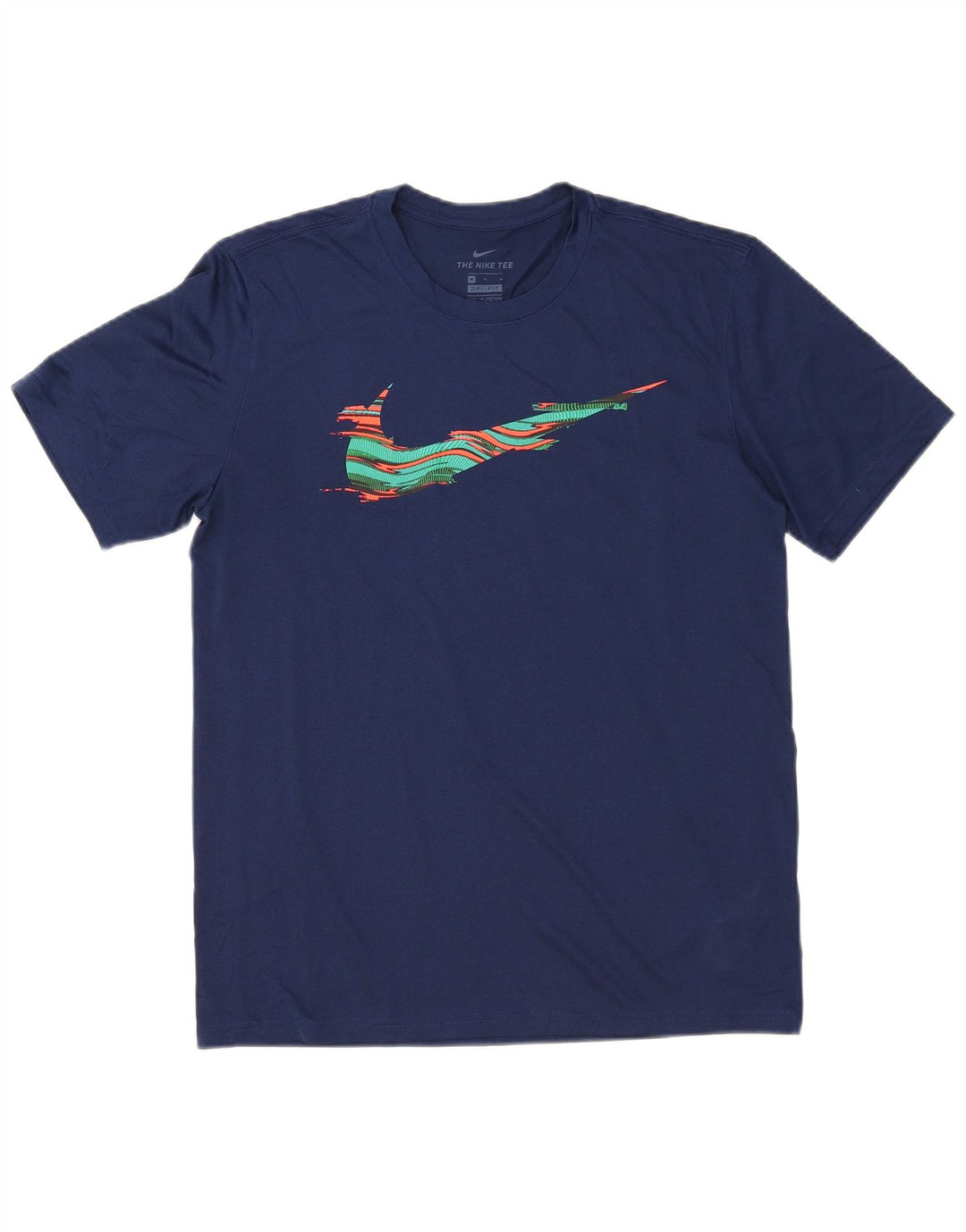 Nike Herren Dri Fit Grafik-T-Shirt-Oberteil Mittelmarineblaues Polyester