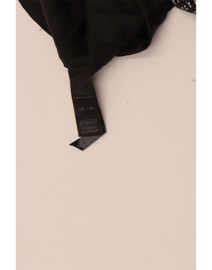 Marks & Spencer Damen Etuikleid UK 20 2XL Schwarze geometrische Baumwolle