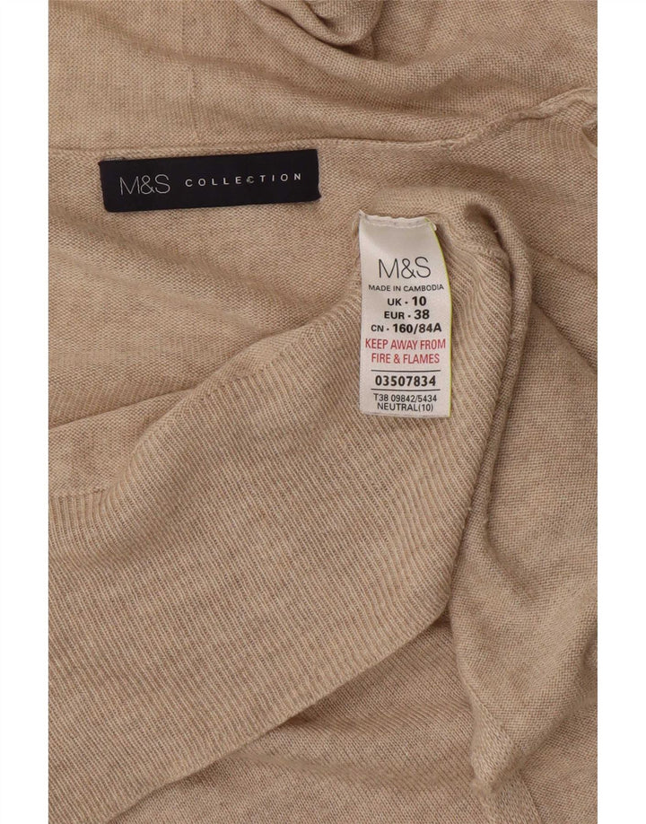 Marks & Spencer Damen Übergroßer offener Cardigan-Pullover UK 10 Small Beige