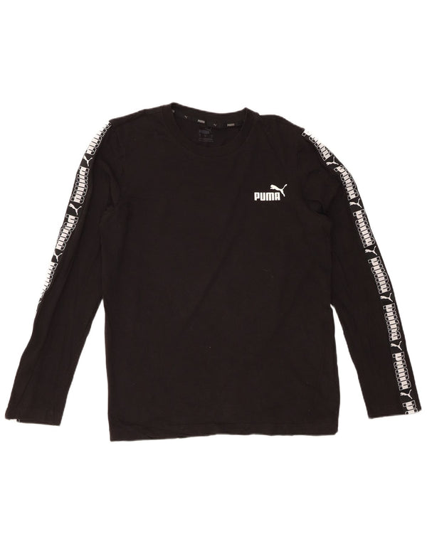 PUMA Herren Graphic Top Langarm Small Schwarz Baumwolle