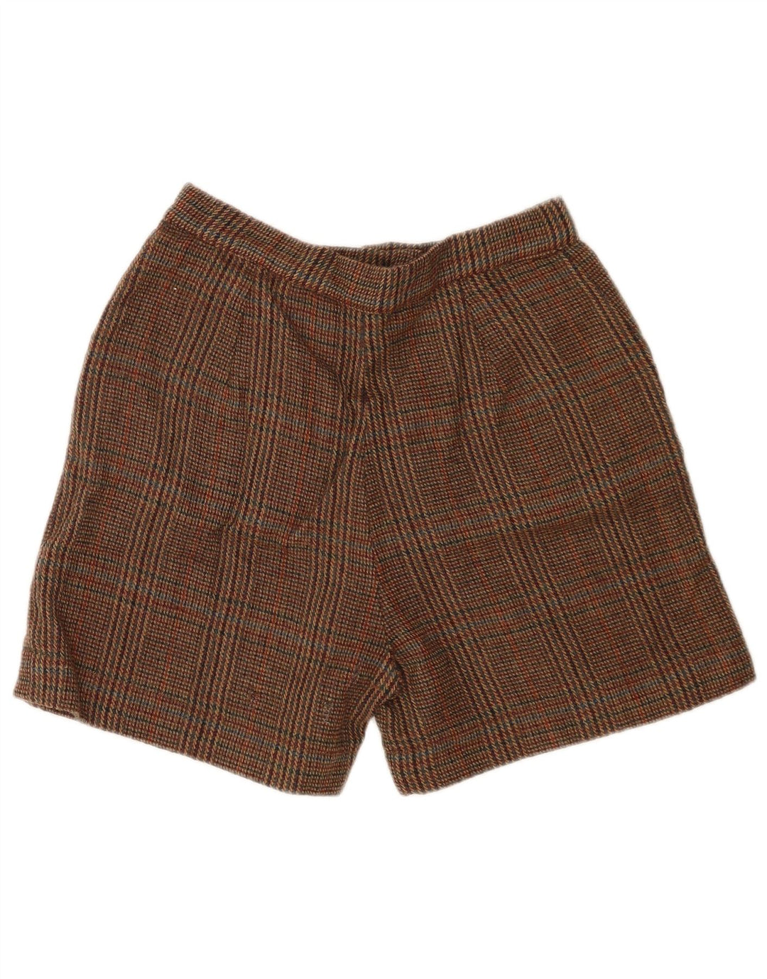 Vintage Damen Chino-Shorts mit Pegged, W28, mittelbraun kariert