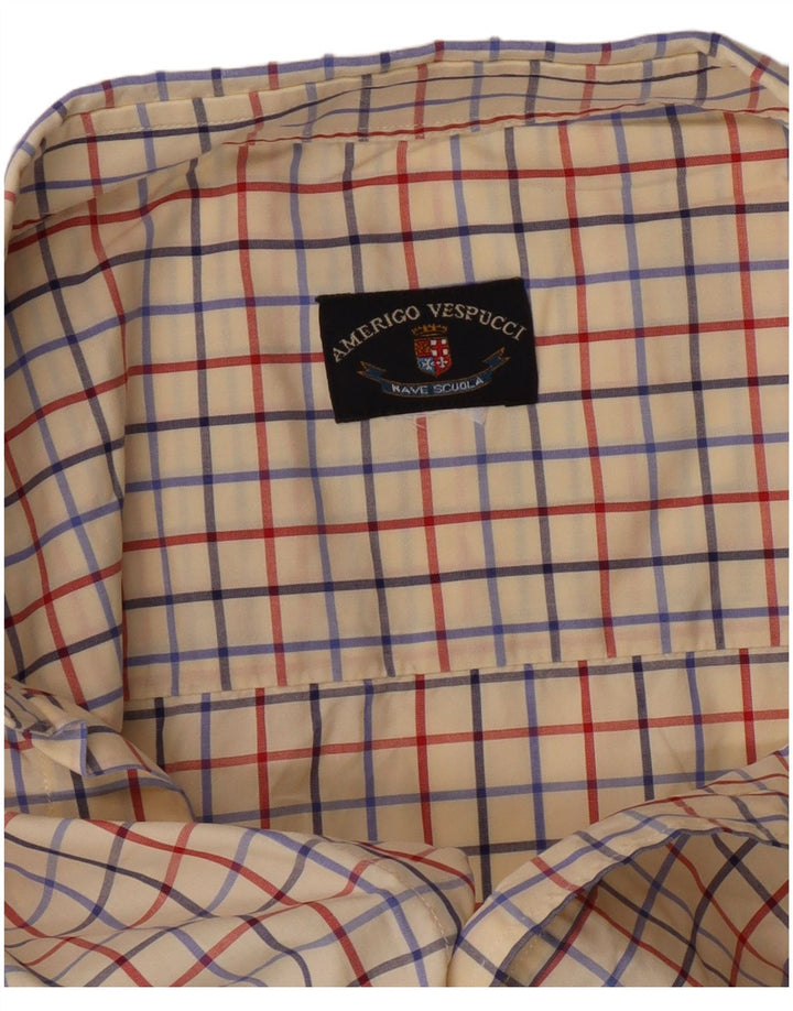 Amerigo Vespucci Herrenhemd XL Off White Check
