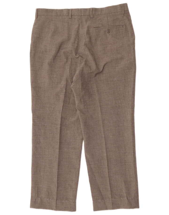 Gerade Herren-Anzughose von Marks & Spencer, W34, L27, grau, Polyester