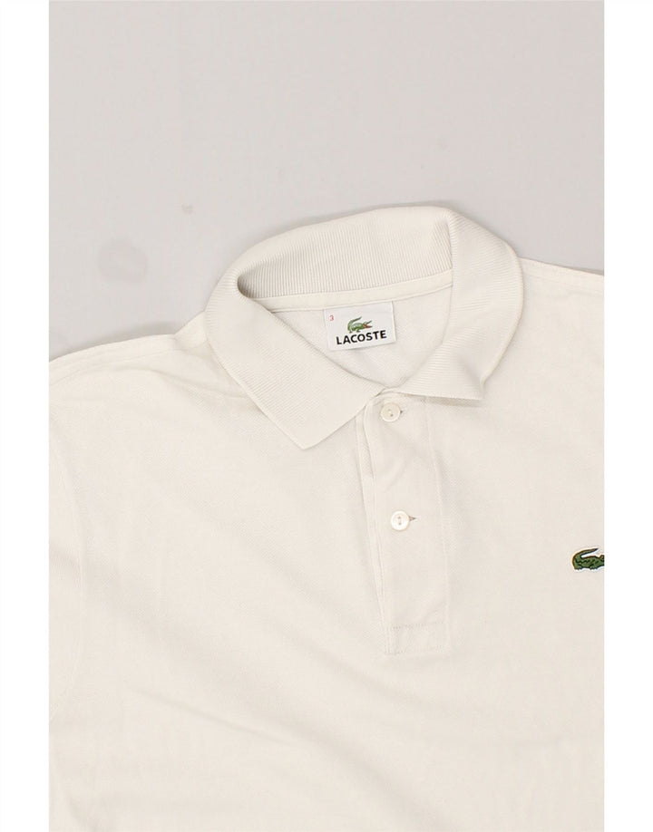LACOSTE Herren-Poloshirt, Größe 3, klein, weiße Baumwolle