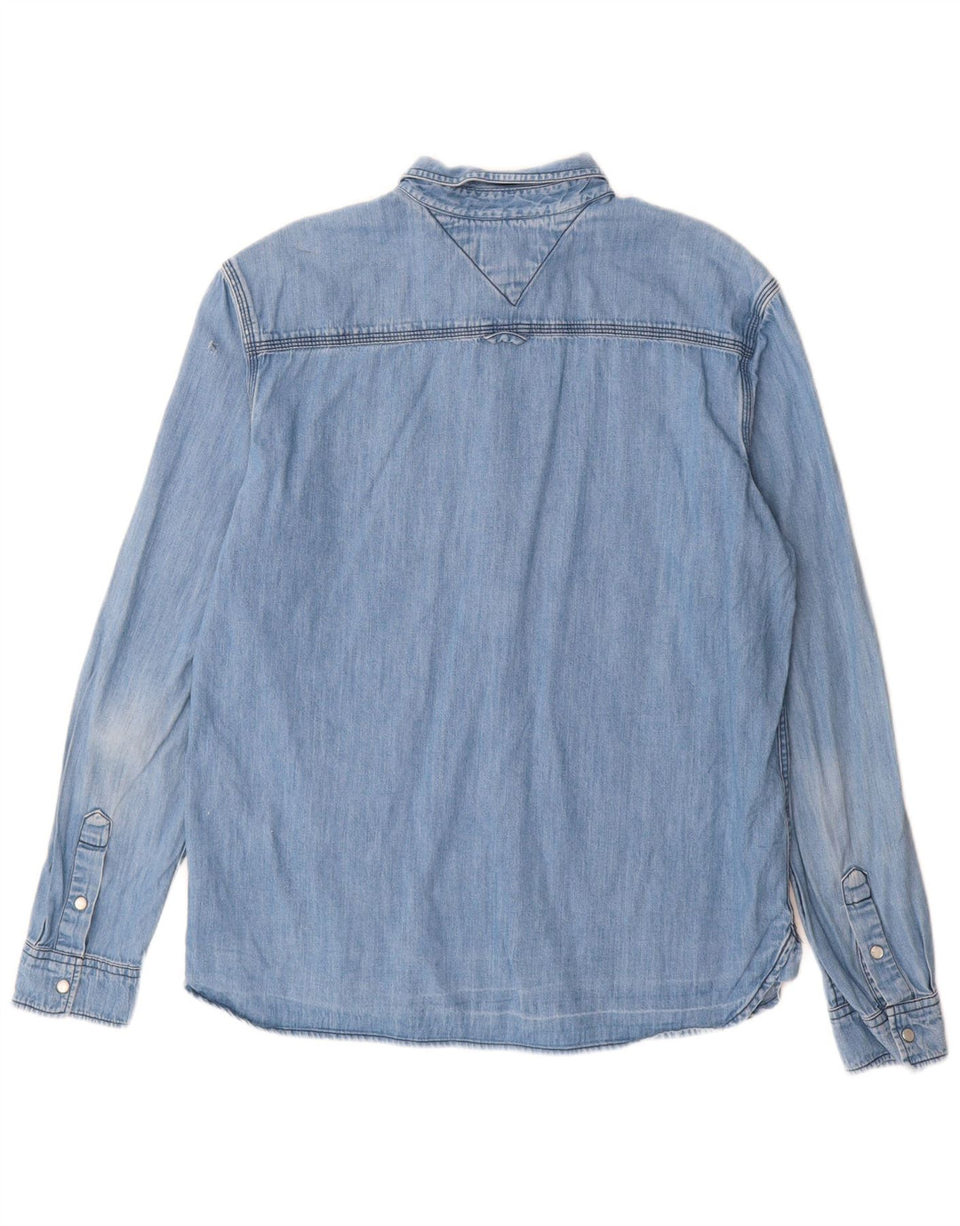 Tommy Hilfiger Herren-Jeanshemd, große blaue Baumwolle