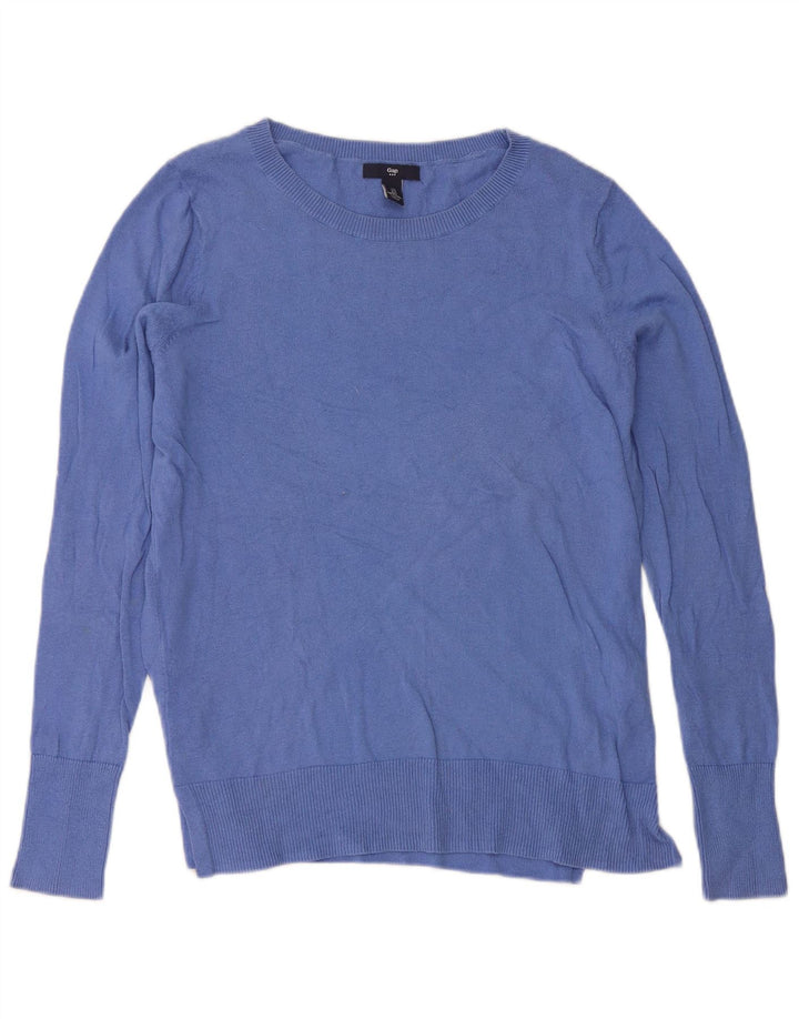Gap Damen-Pullover, übergroß, U-Boot-Ausschnitt, Gr. 10, Größe S, Blau, Baumwolle