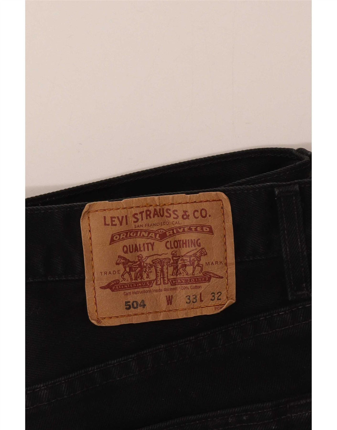 Levi's Herren 504 verkürzte Jeans W33 L26 schwarze Baumwolle