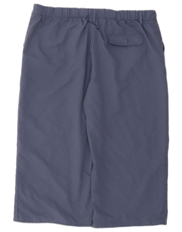 Adidas Damen Straight Capri Hose UK 20 2XL W38 L21 Blau Polyester