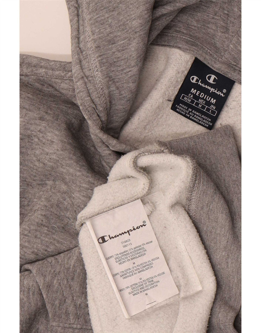 Champion Herren-Kapuzenpullover mit Reißverschluss, mittelgraue Baumwolle