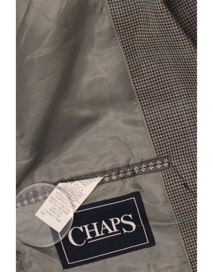 CHAPS Herren-Blazer mit 2 Knöpfen, UK 38, mittelgraues Hahnentritt-Polyester