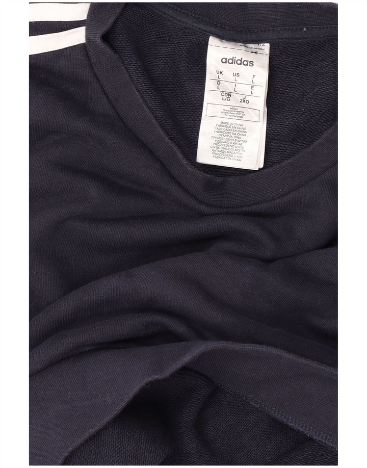 Adidas Herren-Sweatshirt, Pullover, groß, marineblau, Baumwolle