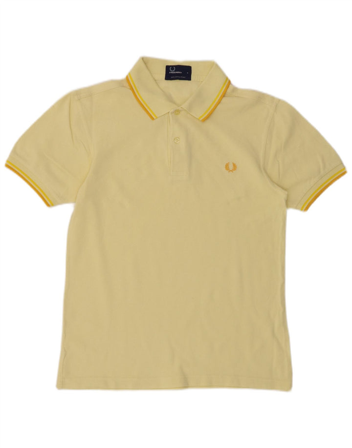 FRED PERRY Herren-Poloshirt, kleine gelbe Baumwolle