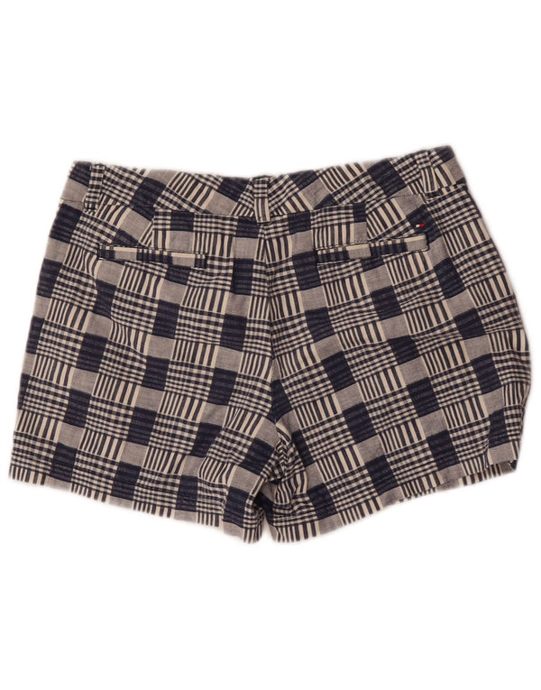 Tommy Hilfiger Damen Chino-Shorts US 10 Large W32 Marineblau karierte Baumwolle