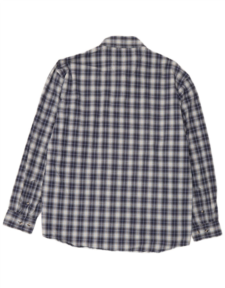 Wrangler Herrenhemd XL, blau kariert, Baumwolle