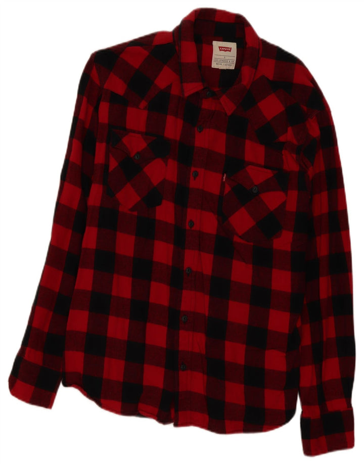 Levi's Herren-Flanellhemd, groß, rot kariert, Baumwolle